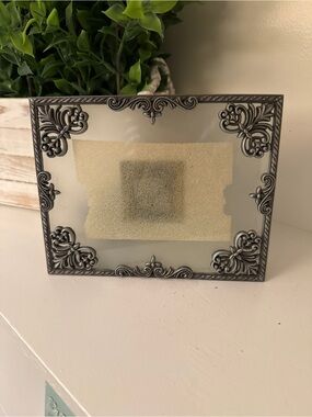 Malden Ornate Glass Photo Frame Pewter Tone Victorian Scrollwork 5x7